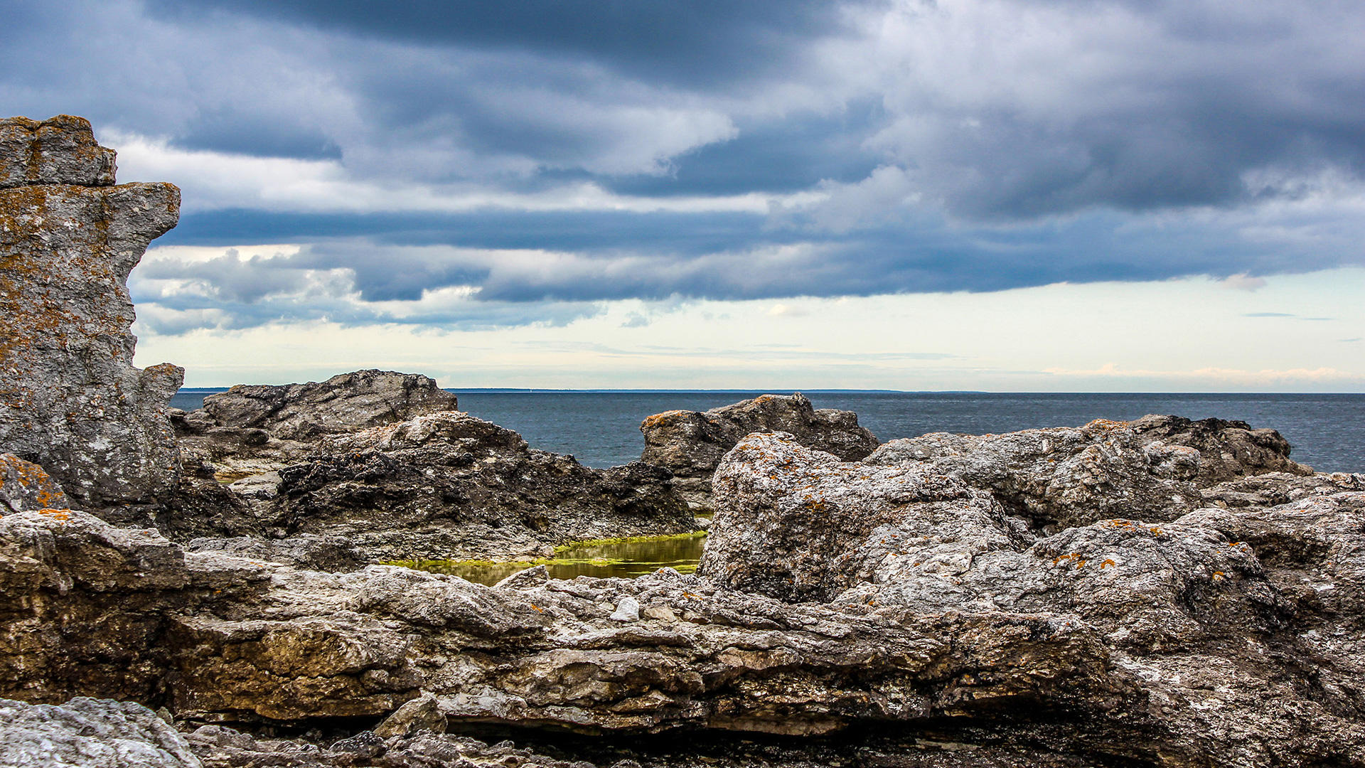A rocky coastline on Gotland